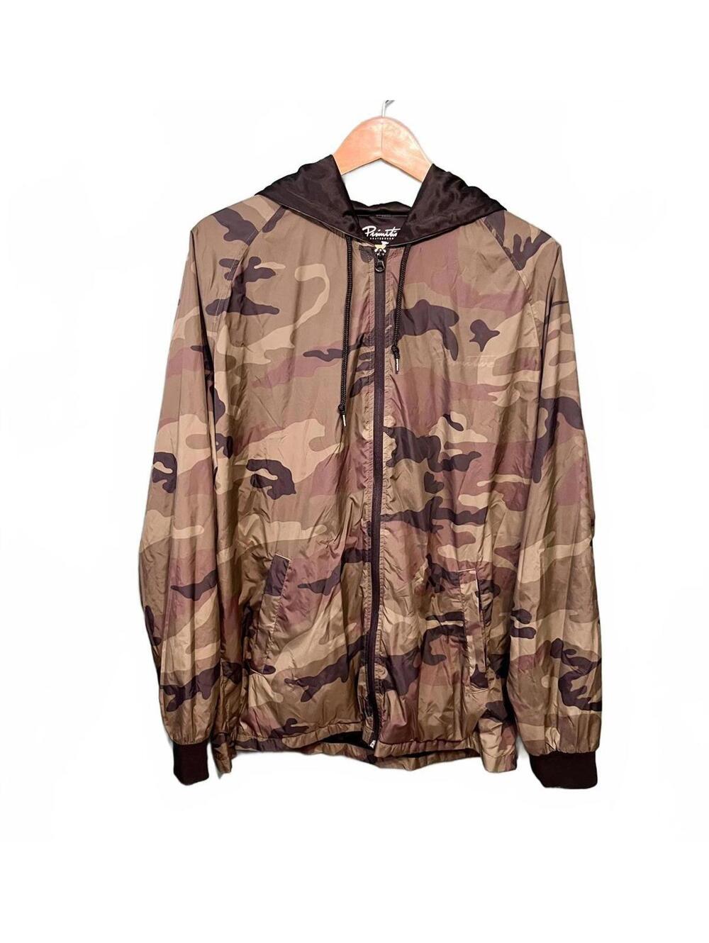 Primitive Skate Men's Streetwear Camo Jacket – Lightweight Hooded Windbreaker